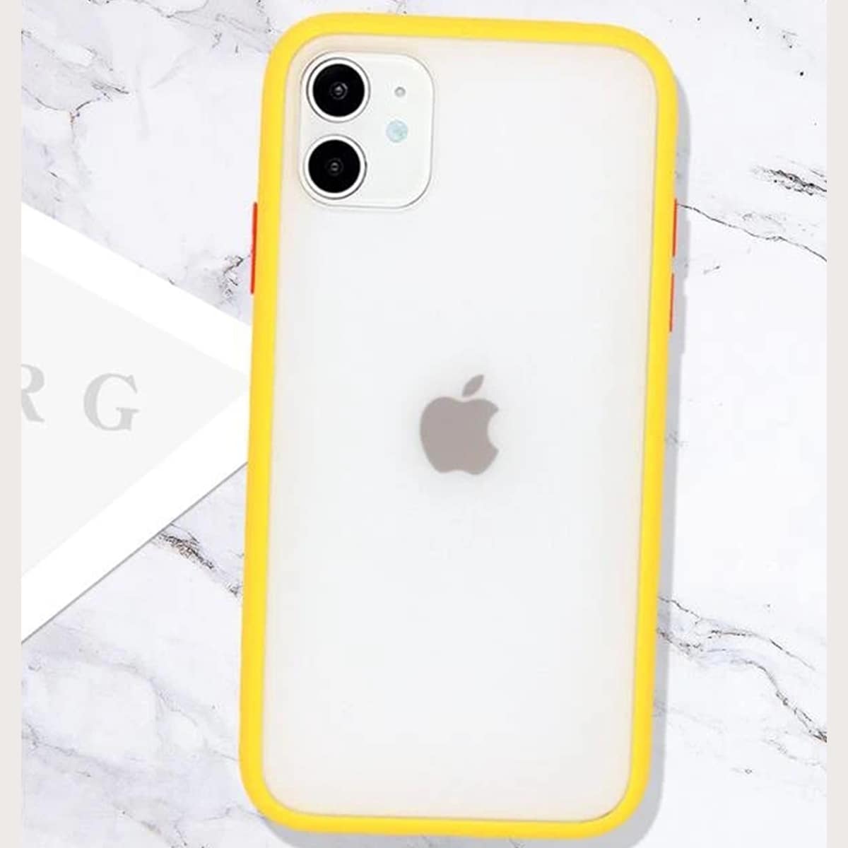 

Contrast Frame Clear iPhone Case, Yellow