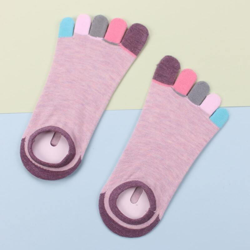 

Color Block Toe Socks, Purple