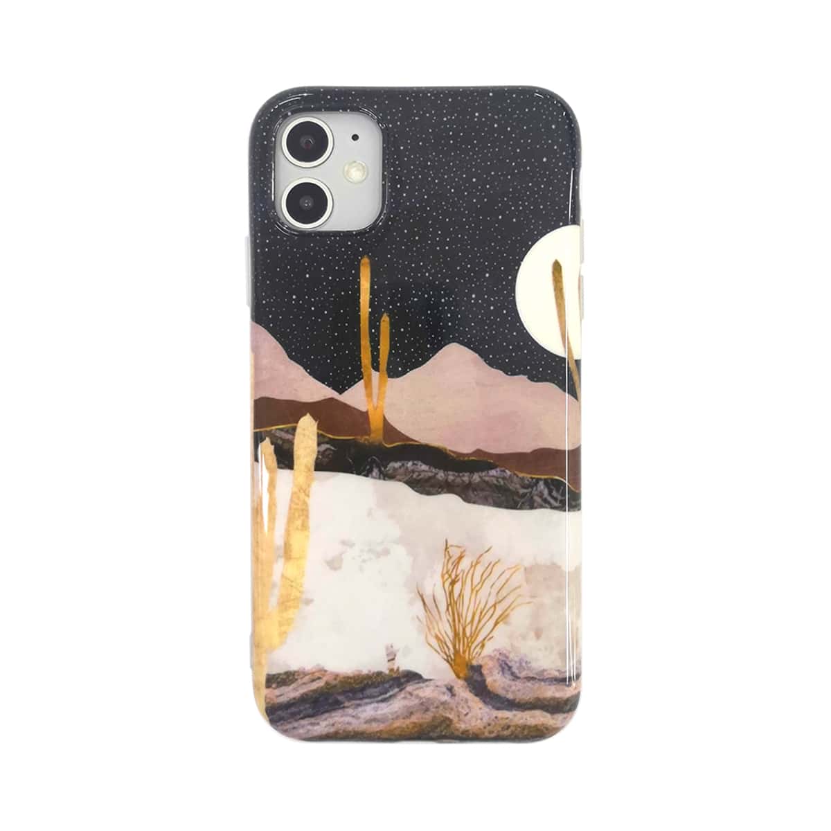 

1pc Desert Landscape Pattern iPhone Case, Multicolor