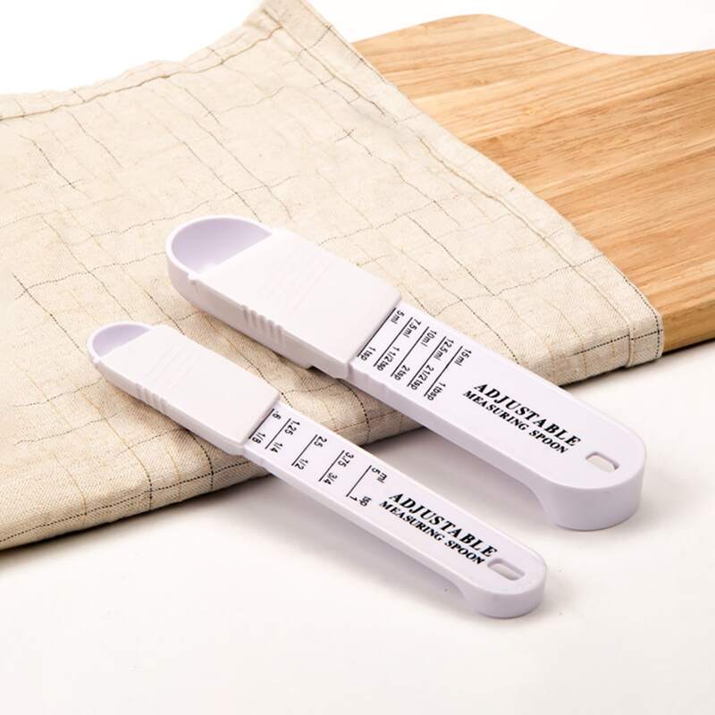 

2pcs Adjustable Measuring Spoon Set, White