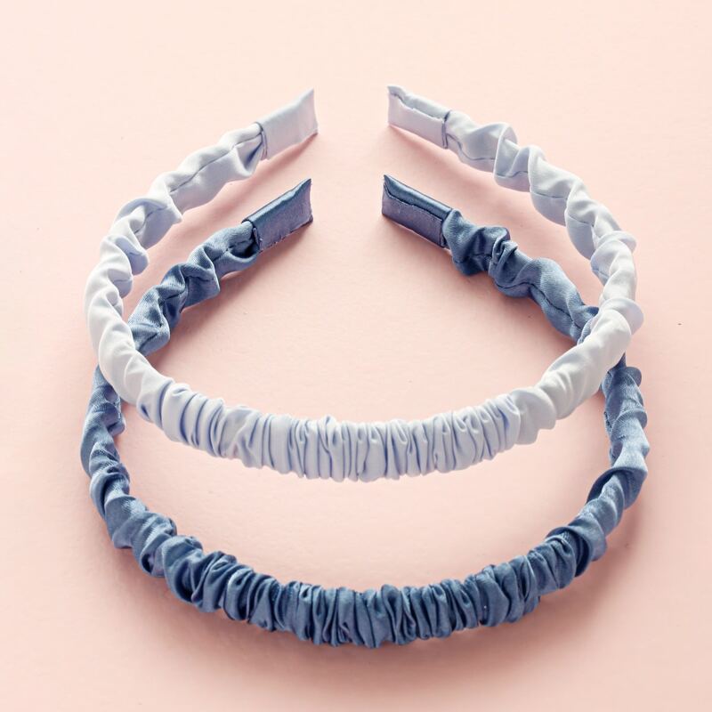 

2pcs Solid Ruched Hair Hoop, Multicolor
