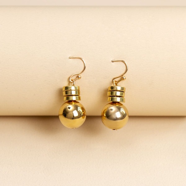 

Round Ball Drop Earrings, Gold