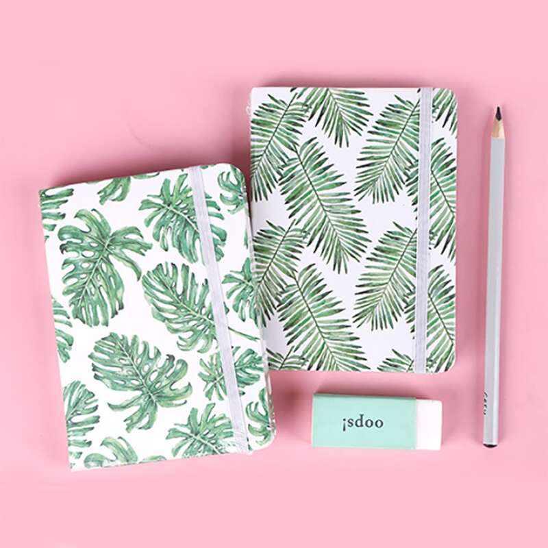 

1pack Leaf Print Cover Random Notebook, Multicolor