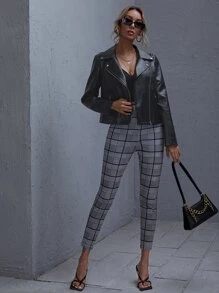 SHEIN Essnce Ruched V-Neck Cropped Cami Top - Black - View 5