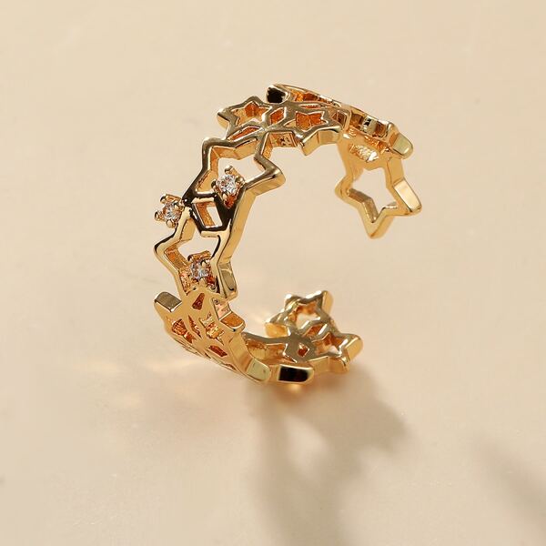 

Hollow Out Star Design Ring, Gold