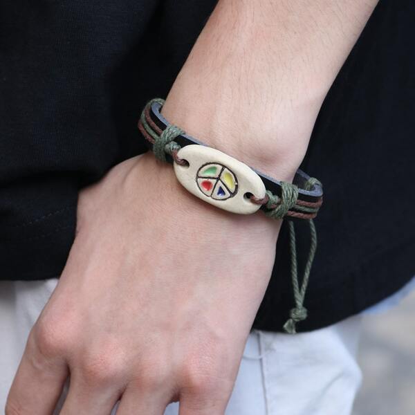 

Men Rope Decor Bracelet, Multicolor