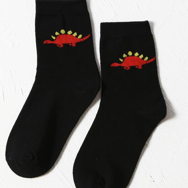 

Cartoon Graphic Socks, Black