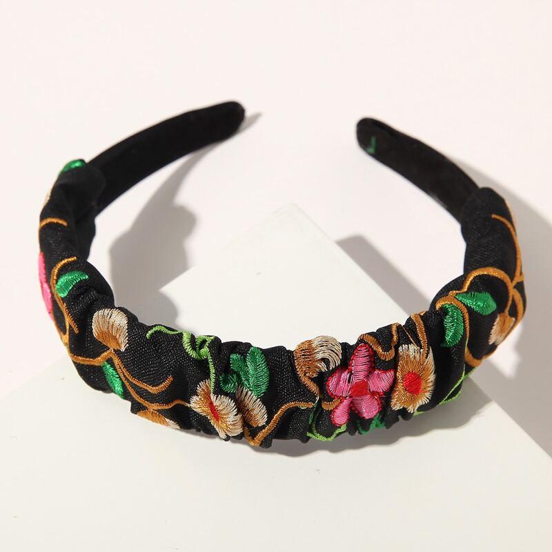 

Flower Embroidery Hair Hoop, Multicolor
