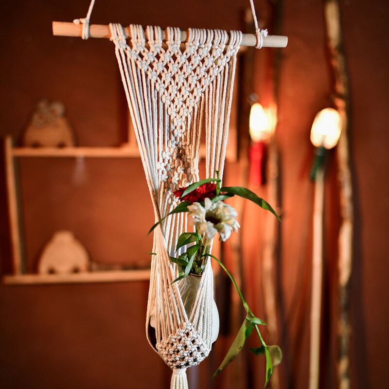 

1pc Macrame Plant Hanger, Beige