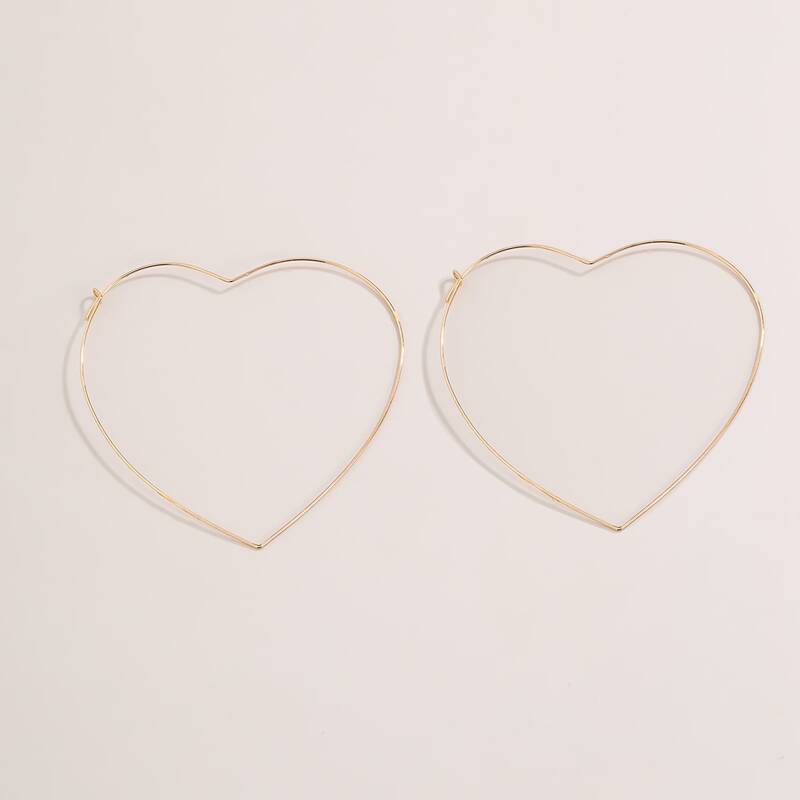 Heart Hoop Earrings, Gold