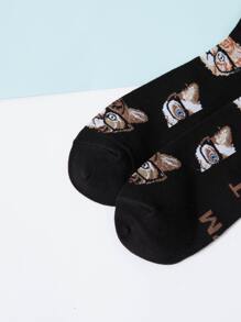 男士貓咪圖案襪子 - 彩色 - 查看 5