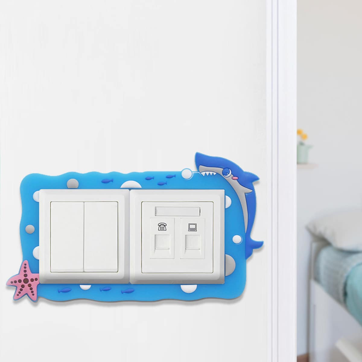 

Kids Cartoon Silicone Switch Sticker, Blue