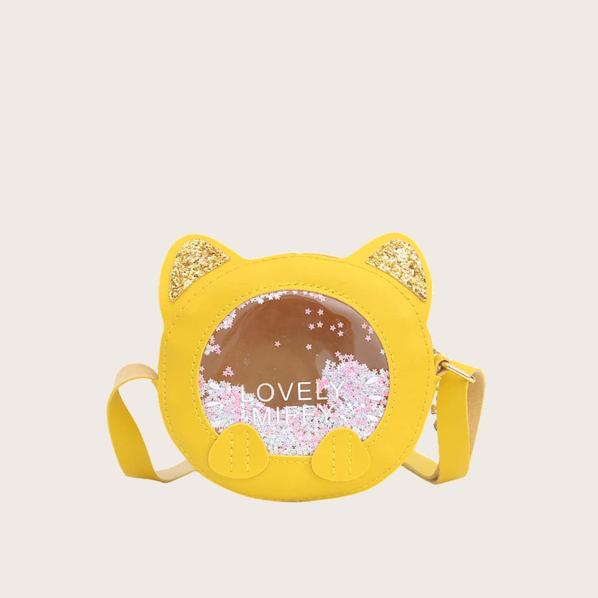 

Sequin Cat Clear Crossbody Bag, Yellow