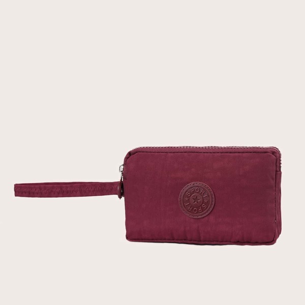 

Letter Patch Purse With Wristlet, Red