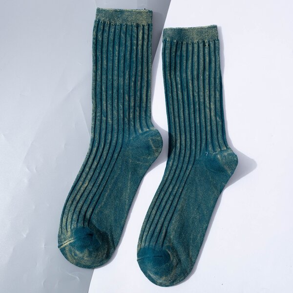 

Men Ribbed Design Socks, Dark green