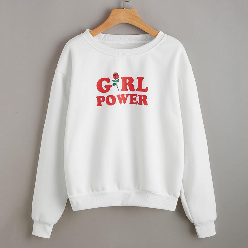 

Letter Rose Graphic Sweatshirt, White