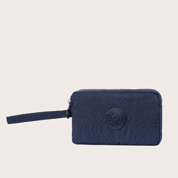 

Letter Patch Purse With Wristlet, Blue