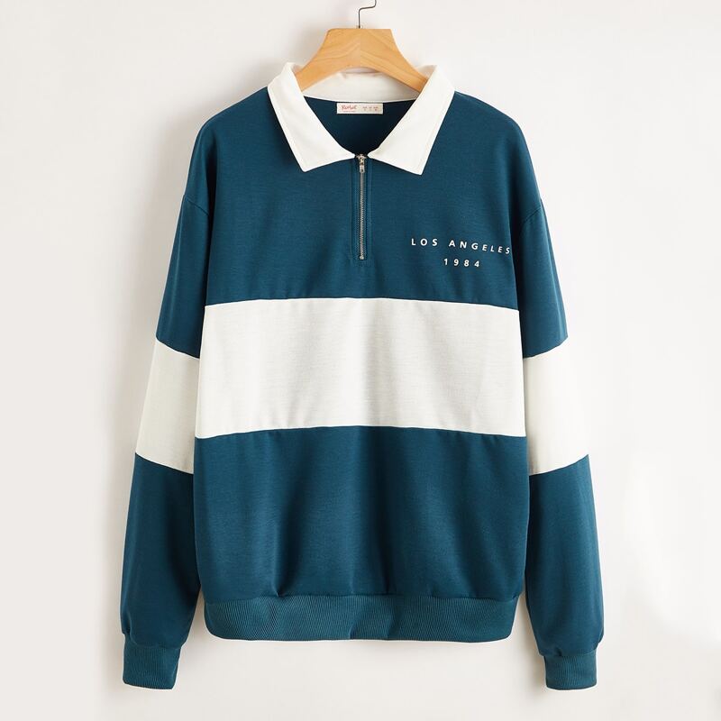 

Colorblock Half Zip Sweatshirt, Multicolor