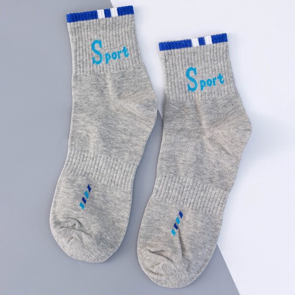 

Men Letter Graphic Socks, Light grey