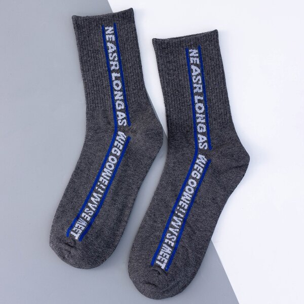 

Men Slogan Graphic Socks, Multicolor