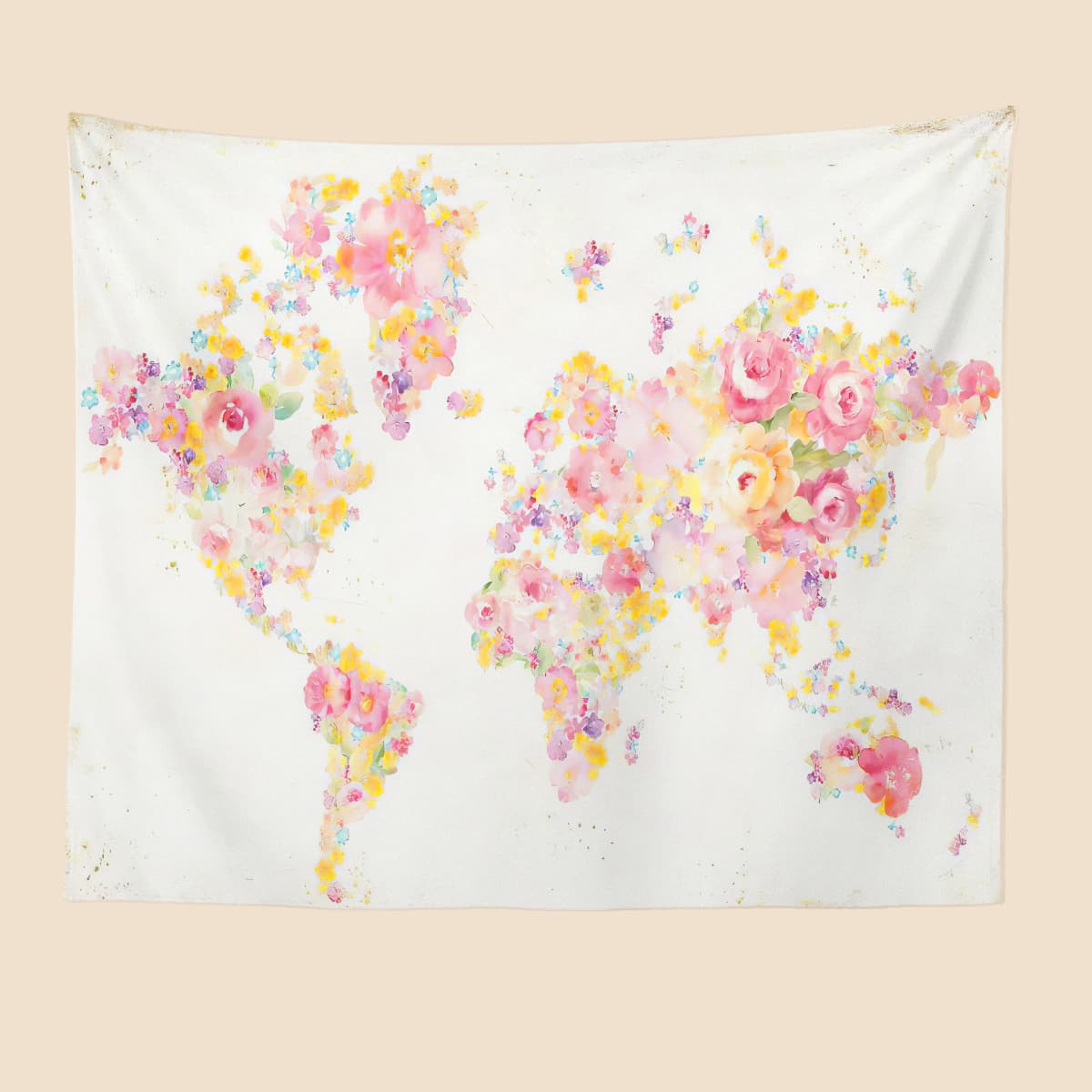 

Flower Map Print Tapestry, Multicolor