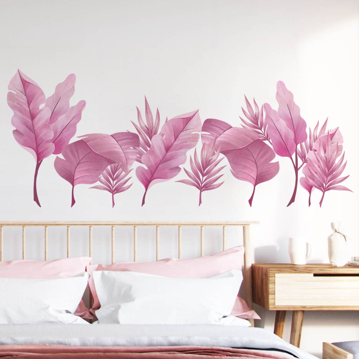 

Leaf Print Wall Sticker, Hot pink