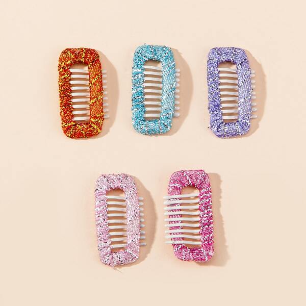 

5pcs Toddler Girls Geometric Hair Pin, Multicolor