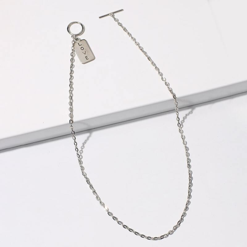 

Letter Toggle Clasp Necklace, Silver