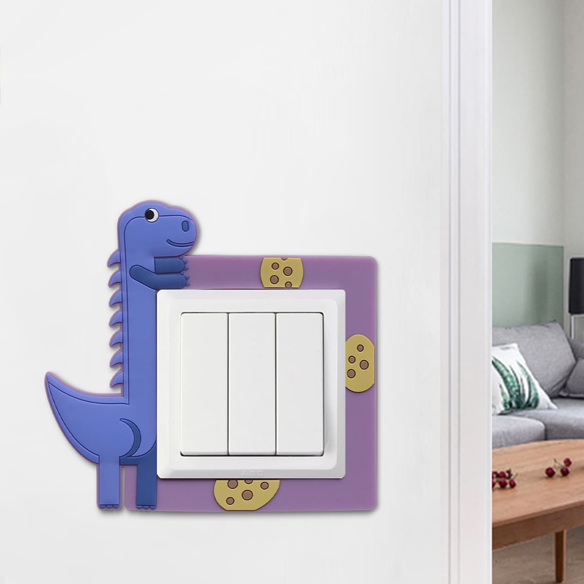 

Cartoon Design Switch Sticker, Mauve purple