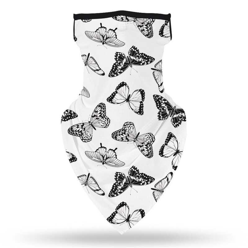 

Butterfly Pattern Sun Protection For The Face, Black and white