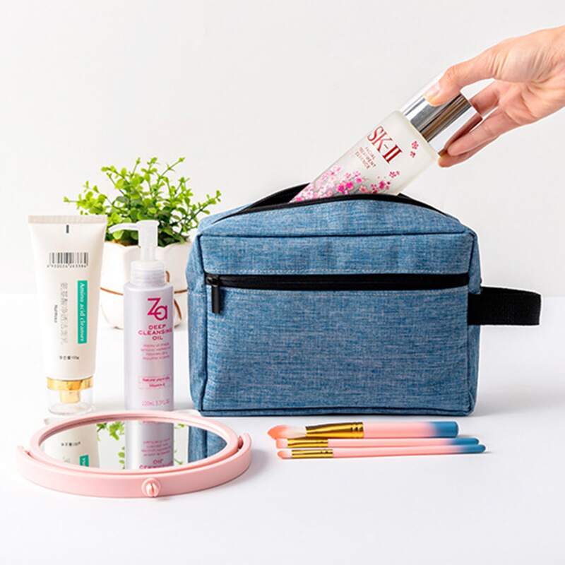 

1pc Portable Large Travel Toiletries Bag, Blue