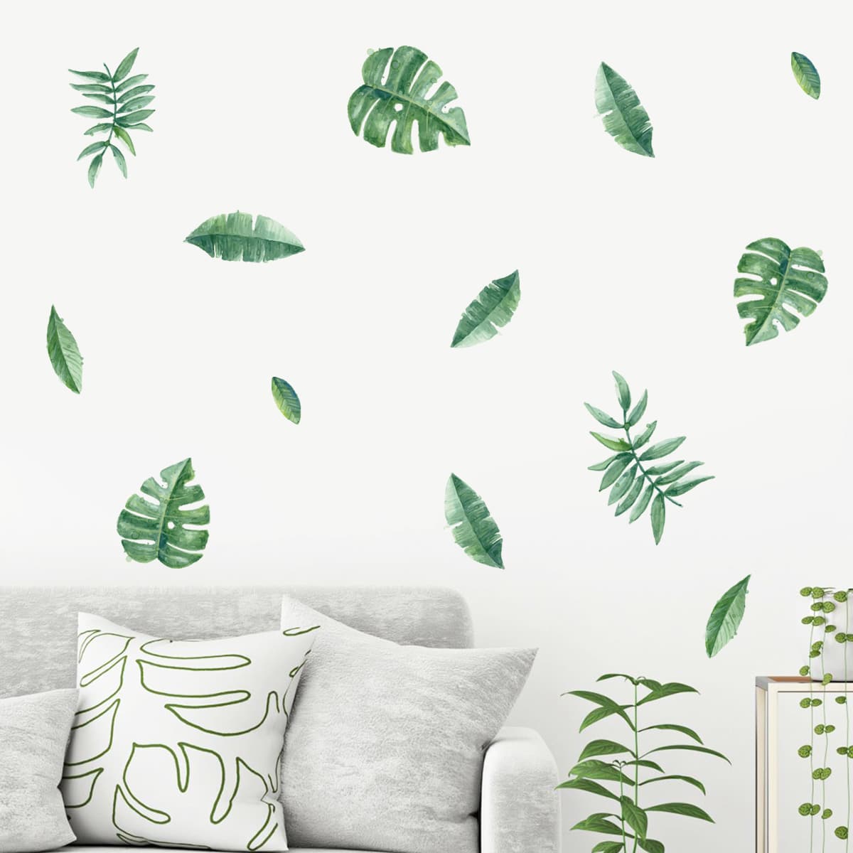 

Leaf Print Wall Sticker, Green