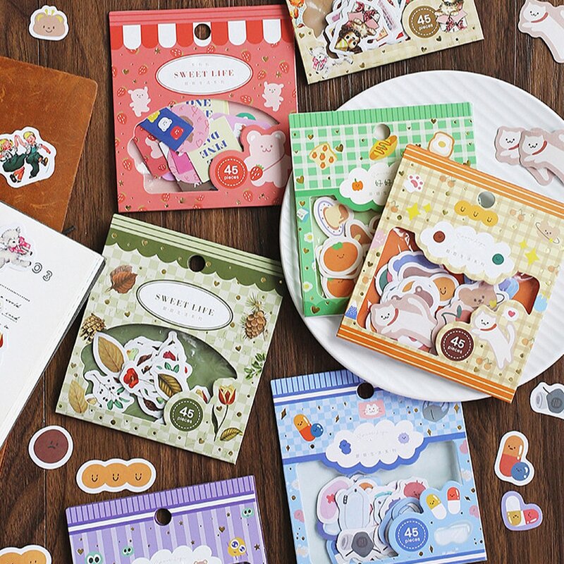 

45pcs Cartoon Graphic Random Sticker, Multicolor