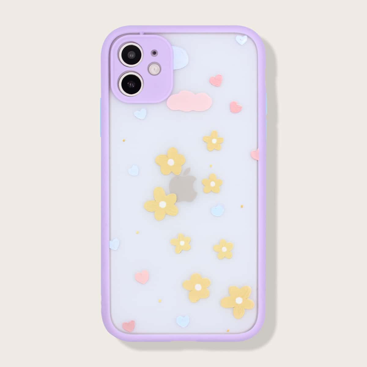 

1pc Flower Print iPhone Case, Multicolor