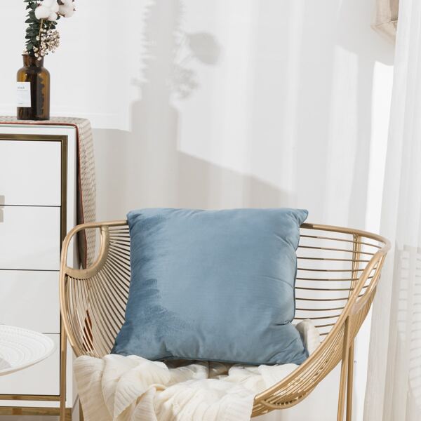 

Solid Color Cushion Cover Without Filler, Dusty blue