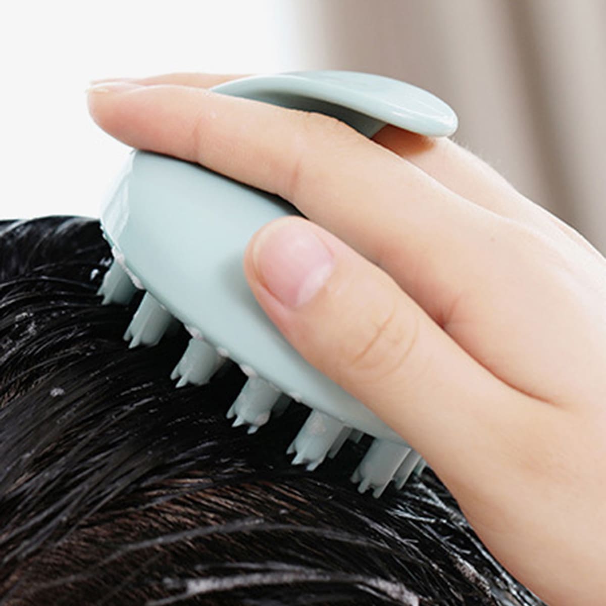 

1pc Silicone Shampoo Brush, Green