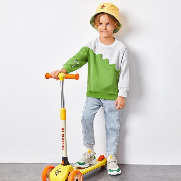 

Toddler Boys Color Block 3D Patched Raglan Sleeve Sweatshirt, Multicolor