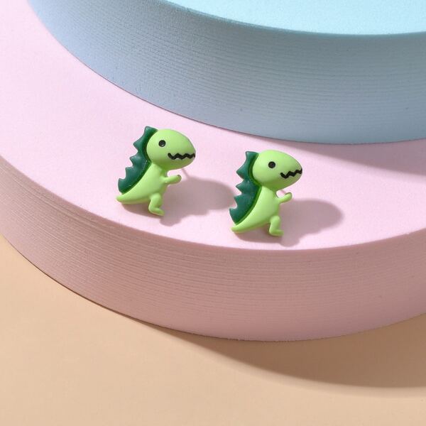 

Girls Dinosaur Stud Earrings, Green
