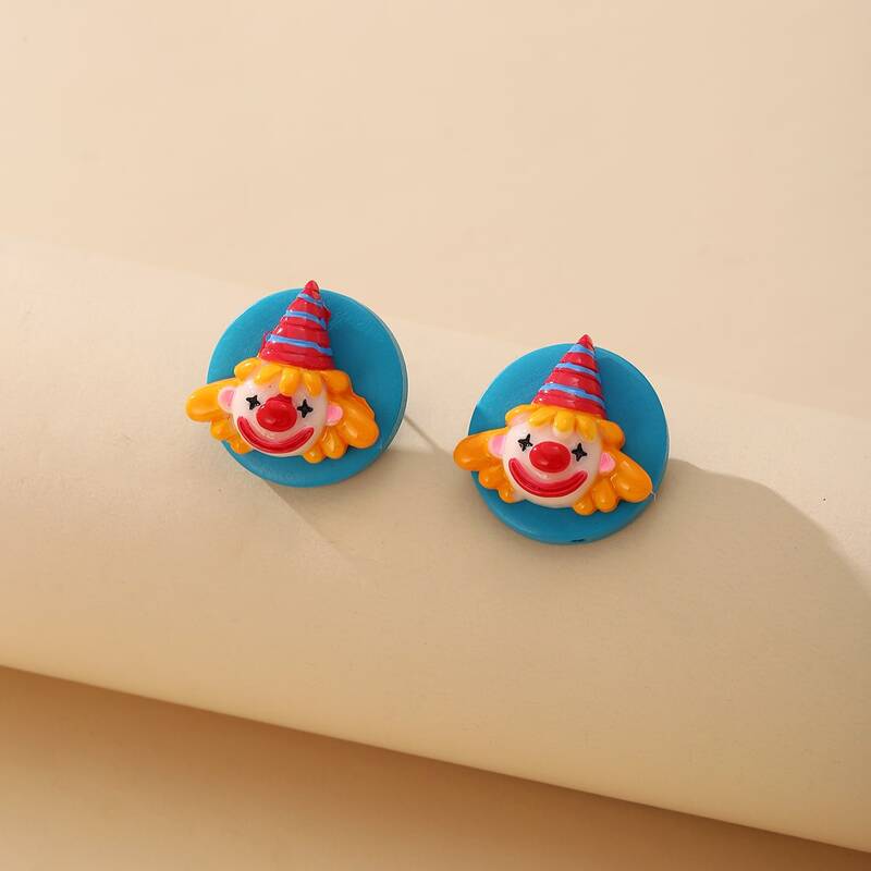 

Clown Design Stud Earrings, Multicolor