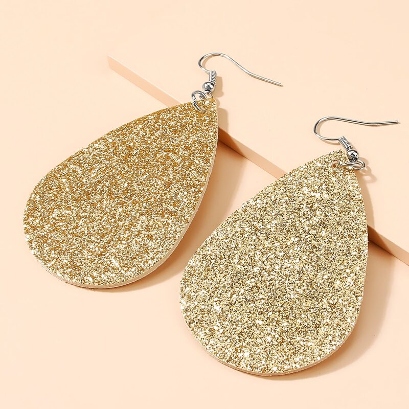 

Christmas Glitter Water Drop Earrings, Gold