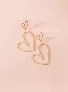 Hollow Out Heart Drop Earrings