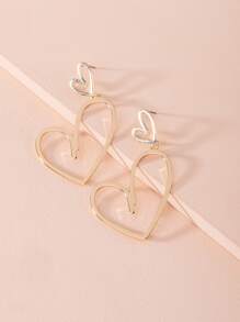 Hollow Out Heart Drop Earrings