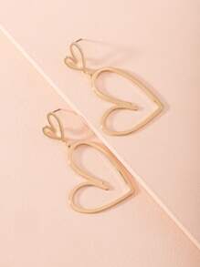 Hollow Out Heart Drop Earrings