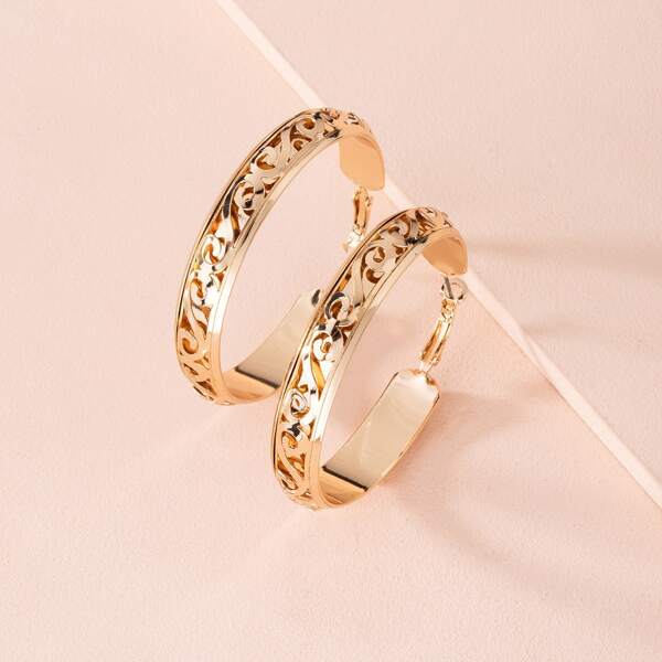 

Metal Hoop Earrings, Gold