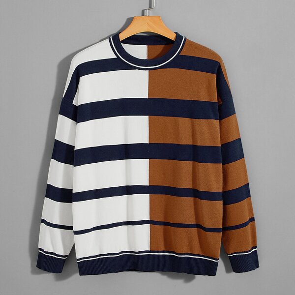 

Men Color Block Drop Shoulder Sweater, Multicolor