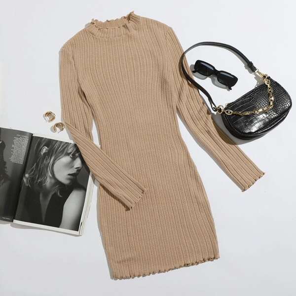 

Lettuce Edge Bodycon Dress, Khaki