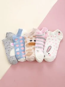 5pairs Cartoon Graphic Socks - Multicolor - View 2