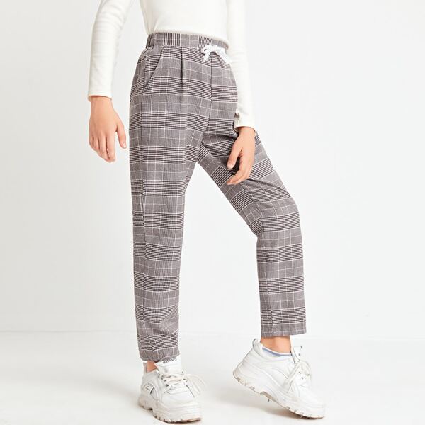 

Boys Plaid Knot Front Pants, Multicolor
