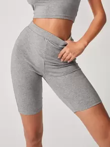 SHEIN Shorts biker gris - Gris - Ver 1