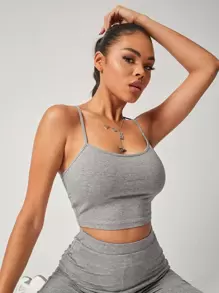 SHEIN SXY Top de tirantes corto - Gris - Ver 1